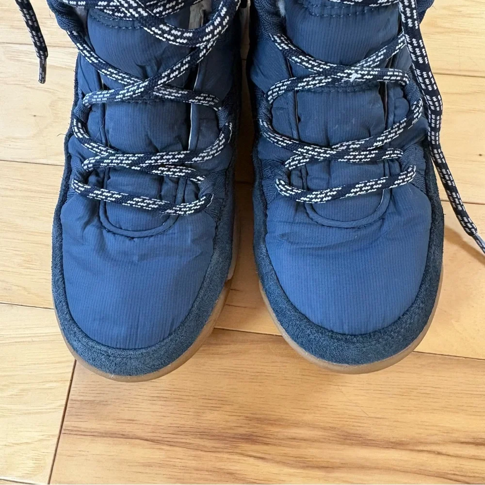 SOREL Whitney Flurry II Snow Boots Womens Sz 7 Navy Waterproof Ankle Bootie